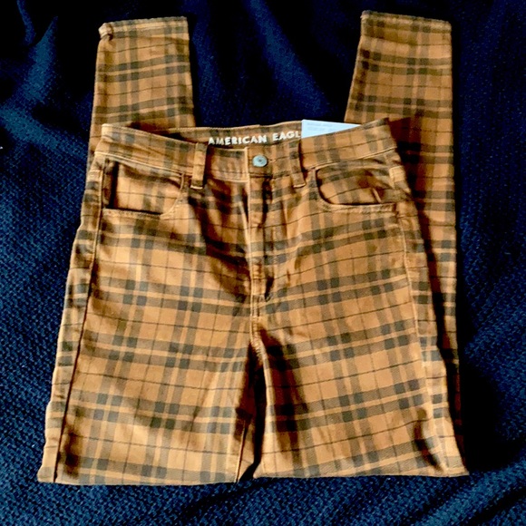 American Eagle High Rise Plaid